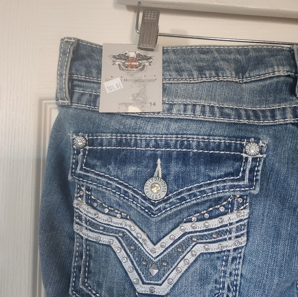Harley Davidson jeans size 14 mid-rise curvey boot cut - Picture 7 of 8